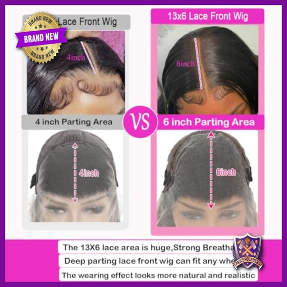 13x6 HD Lace Front Wig 28 Inch Body Wave Human Hair Glueless Wear and Go